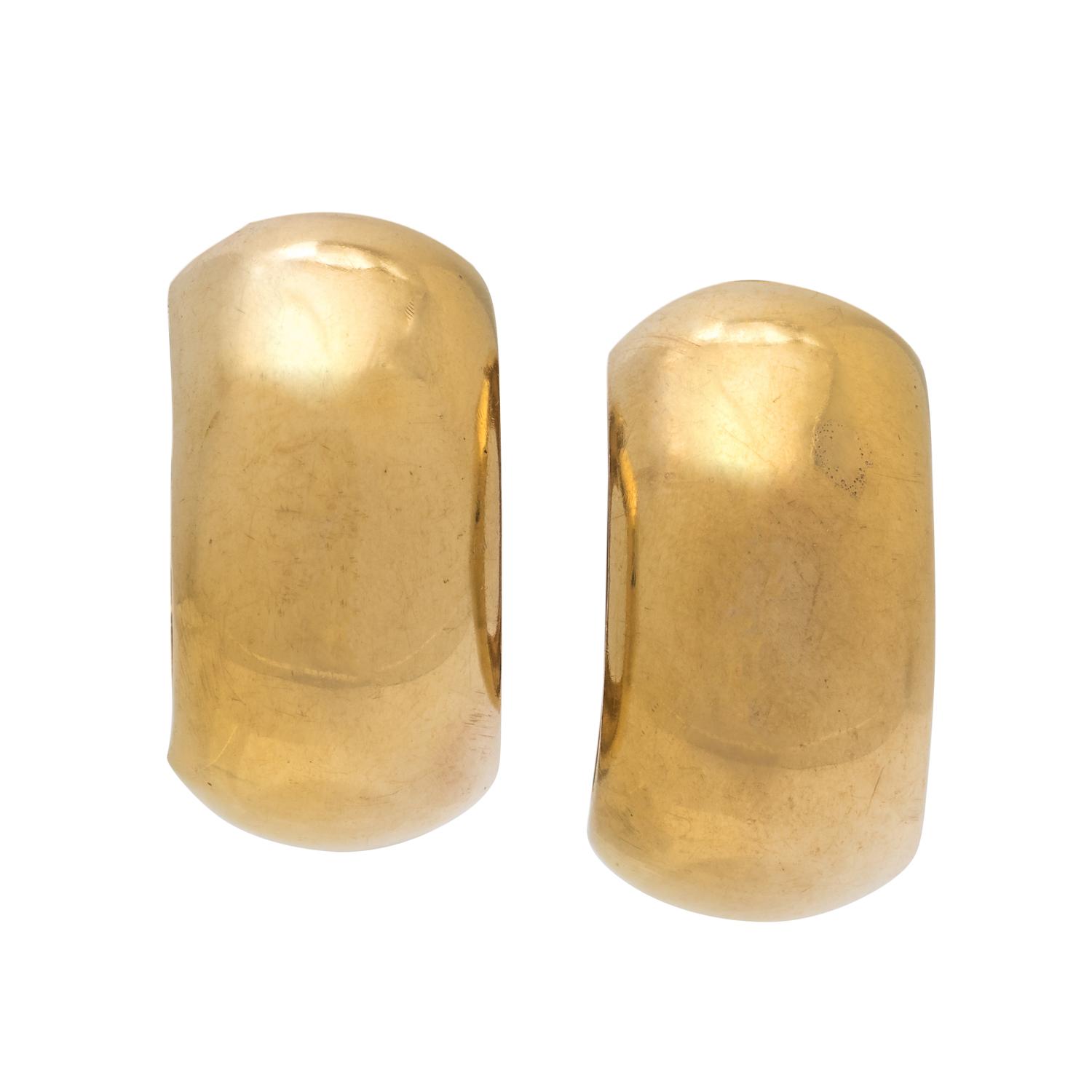 YELLOW GOLD HOOP EARCLIPS