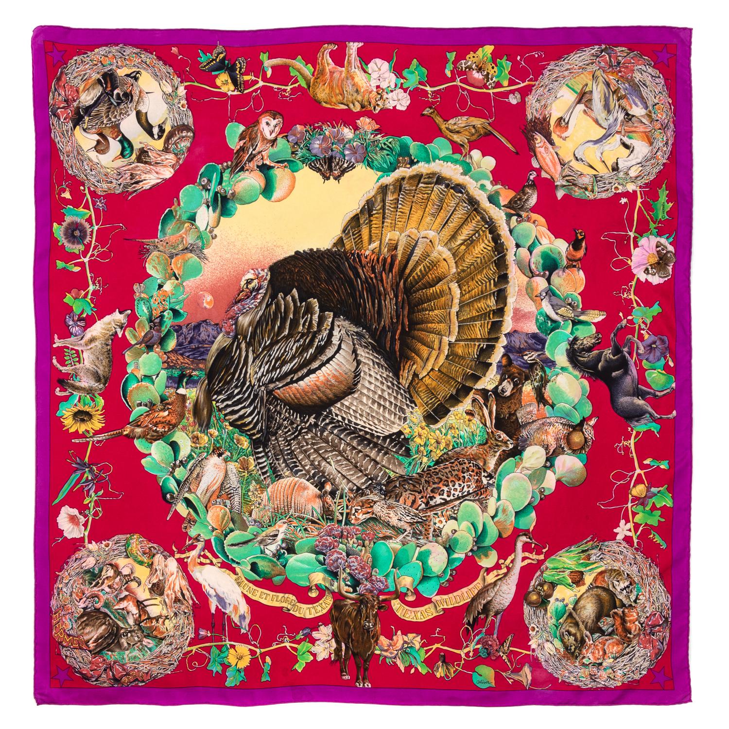 Hermès 90cm Silk Scarf, Kermit Oliver