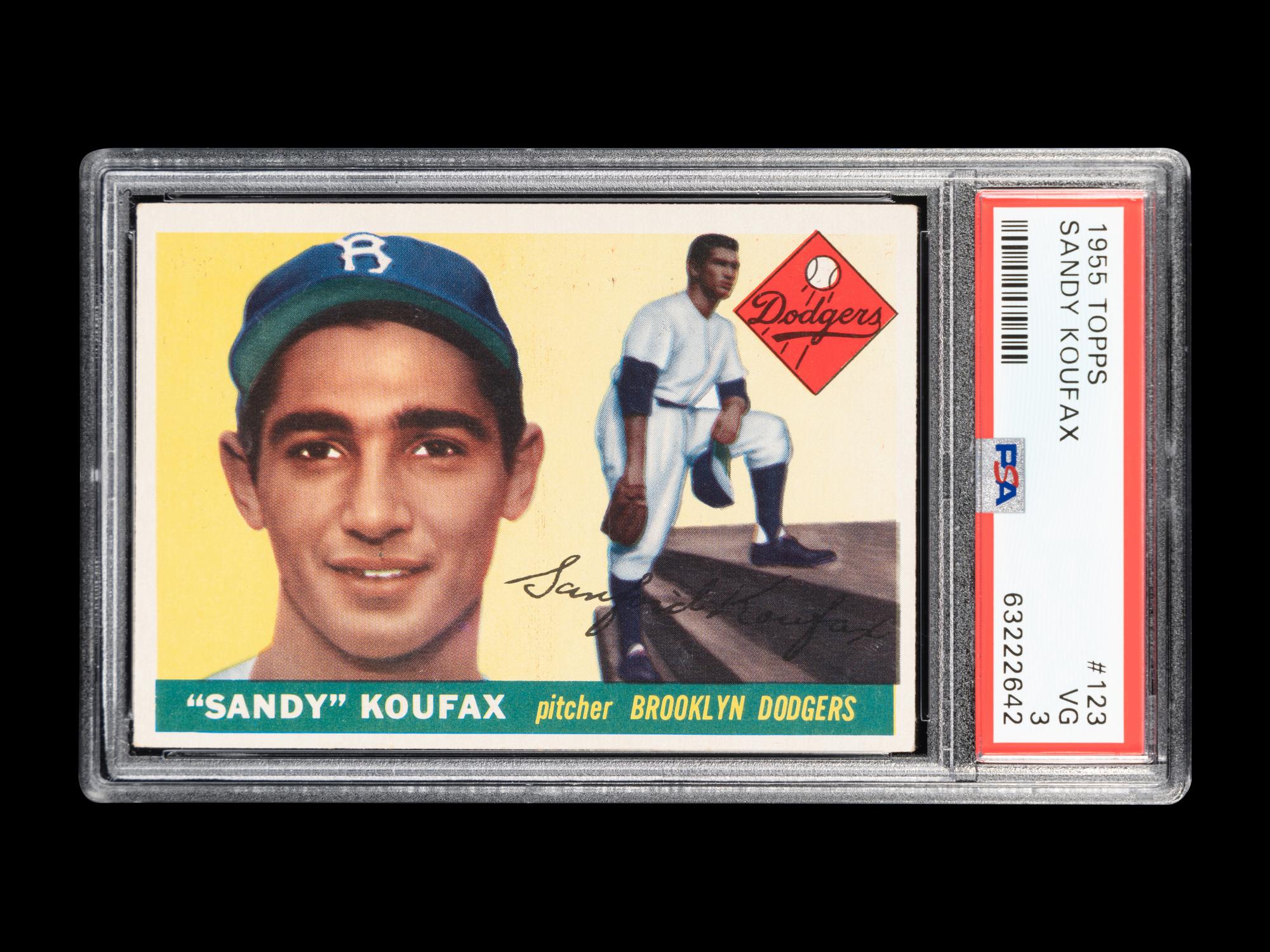 A 1955 Topps Sandy Koufax Rookie Baseball Card No. 123 (PSA 3 VG)