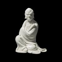 A Chinese Blanc de Chine Figure of Bodhidharma, Possibly 18th/19th Century 或爲清中期 德化白瓷達摩坐像