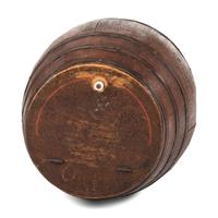 A Large Stenciled and Grain Painted Wood Flour Barrel