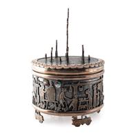 Award Winning Sterling Silver Storyteller Lidded Box, with 14K Gold Accents