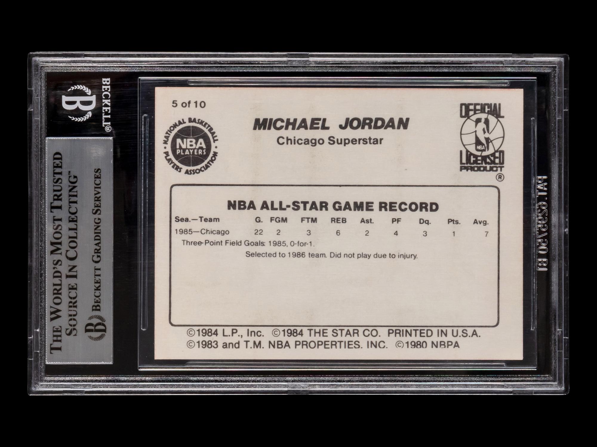 A 1986 Star Michael Jordan Set 1985 All-Star Card No. 5 (BGS 7.5 NEAR MINT+)