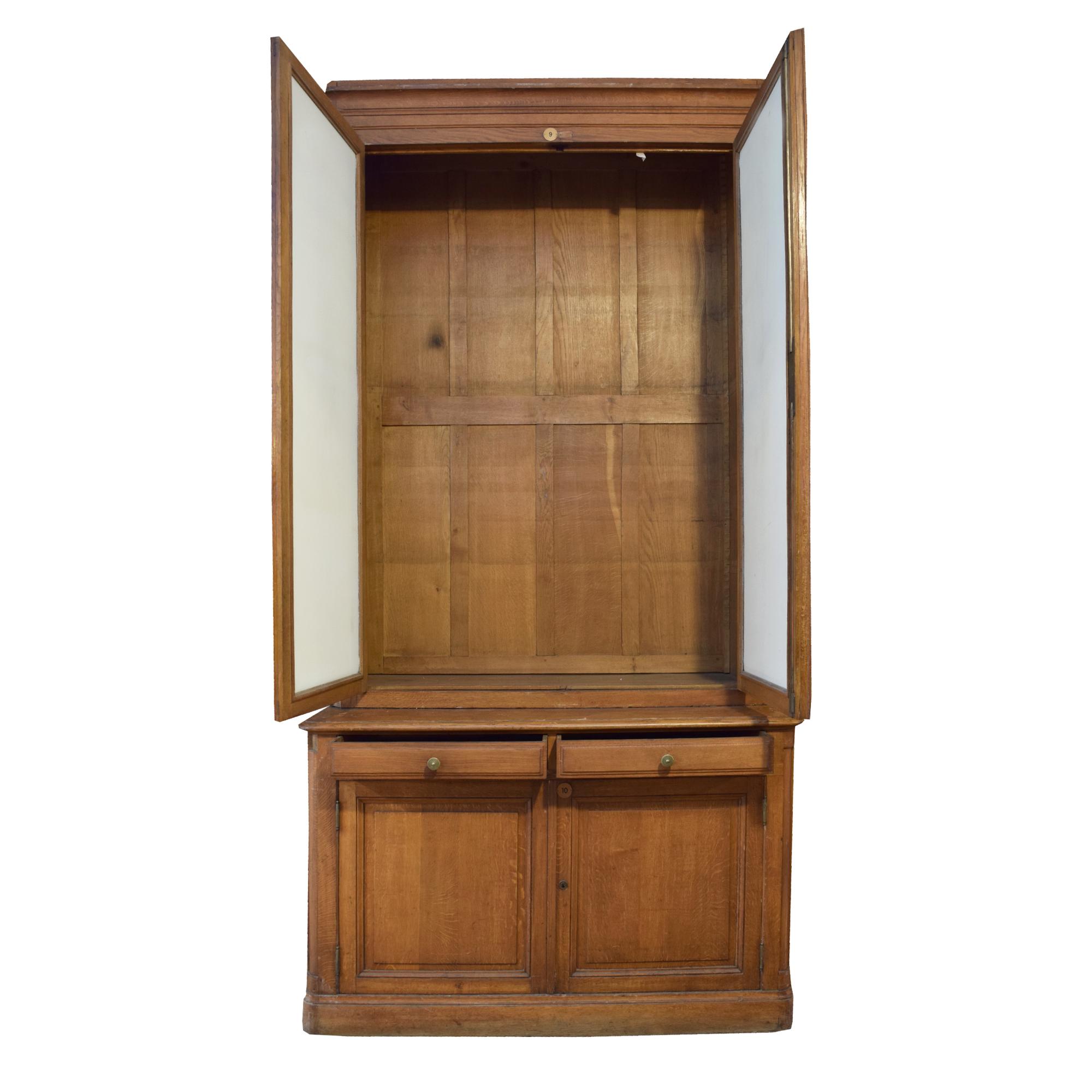 An Oak Cabinet from the French Ministry of Defense, Paris 82" W x 32" D x 88.5" H — France, Early 20th Century