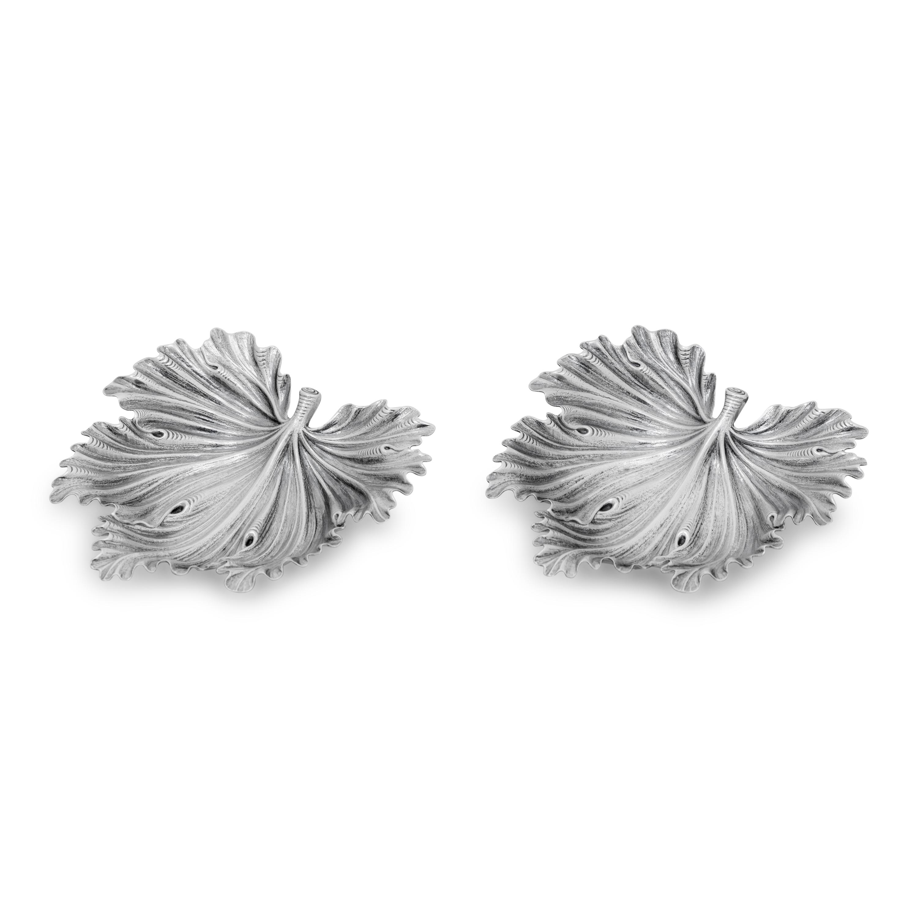 A Pair of Buccellati Acanthus Leaf Form Dishes