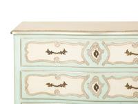 A Pair of Louis XV Style Painted and Silver Gilt Commodes with Faux Marble Tops