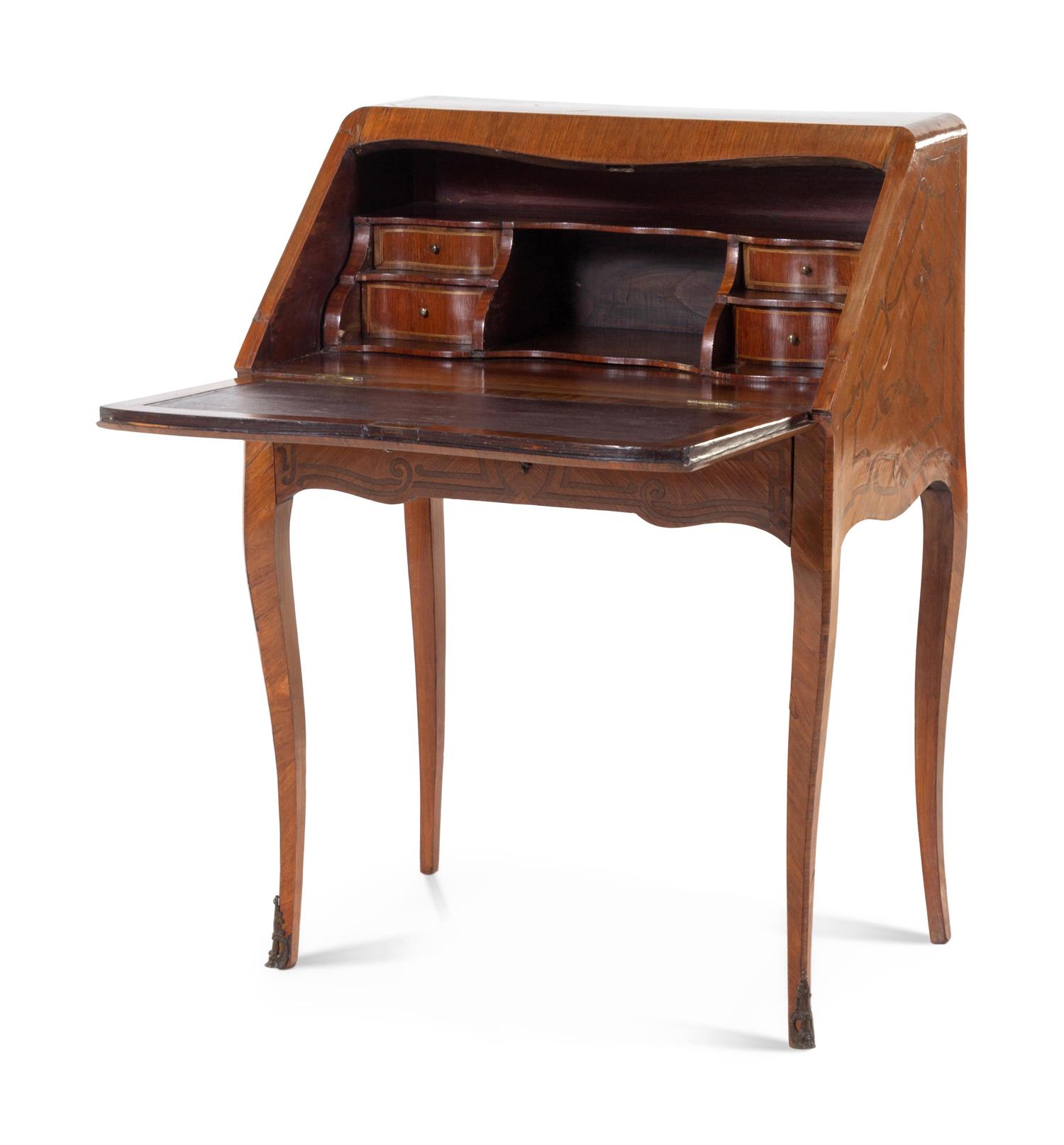 A French Parquetry and Marquetry Slant-Front Desk