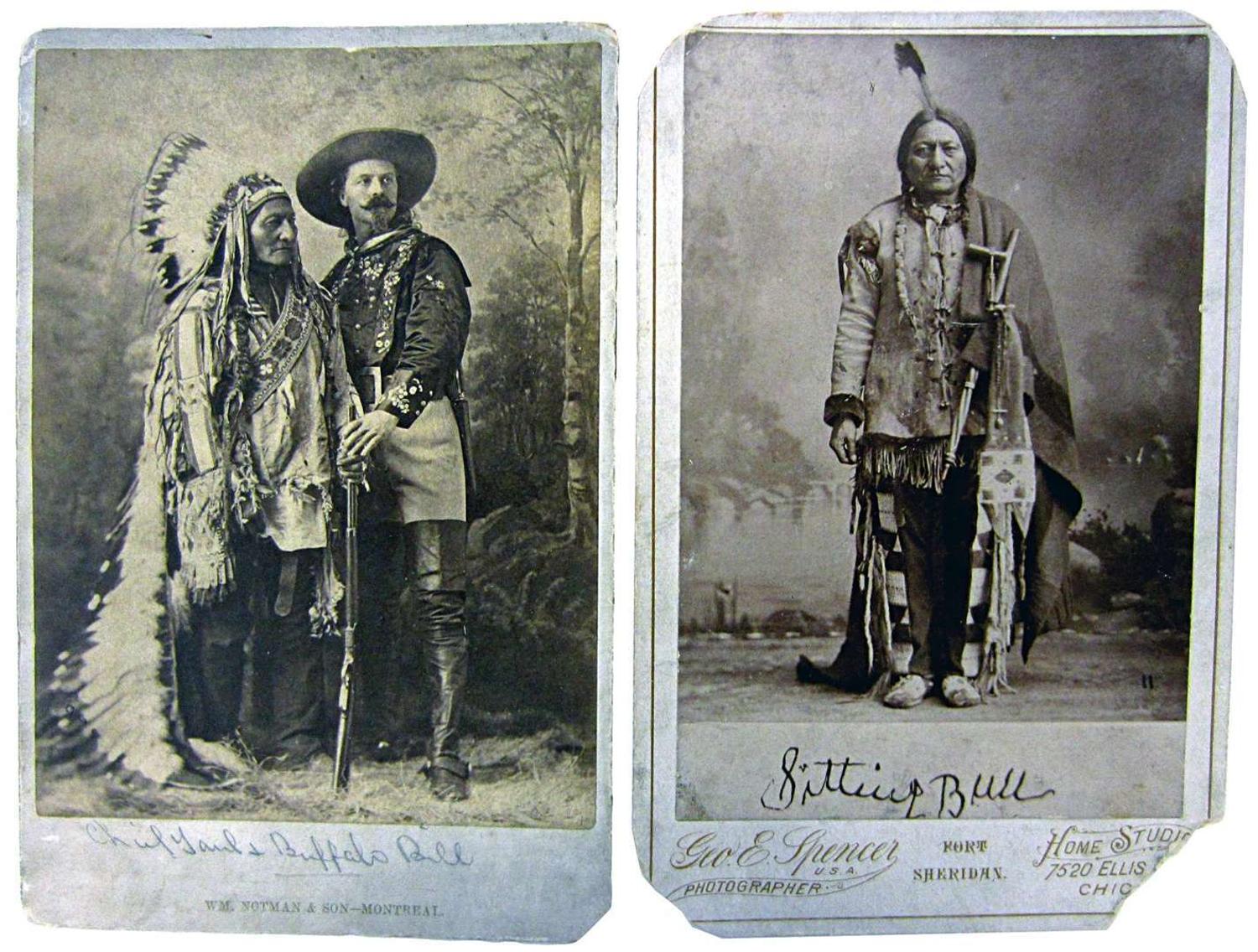 Two cabinet cards of Native Americans george spencer, chicago, il, and william notman & son, montreal, circa 1885