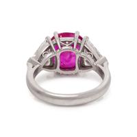 A RARE UNHEATED BURMESE RUBY AND DIAMOND RING
