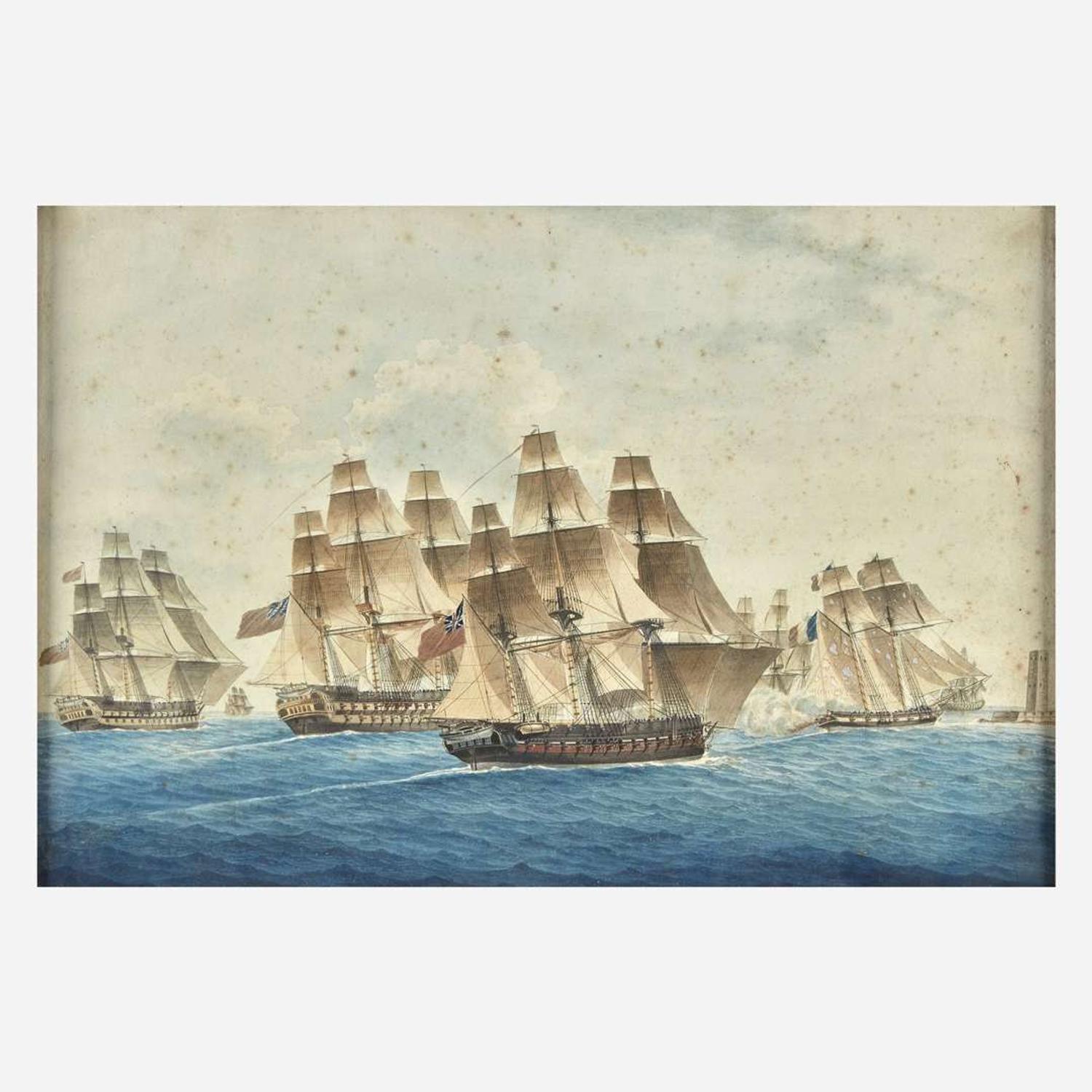 Nicholas Cammillieri (Italian, 1762–1860) Combat du Corsaire 'La Mouche;' together with a companion