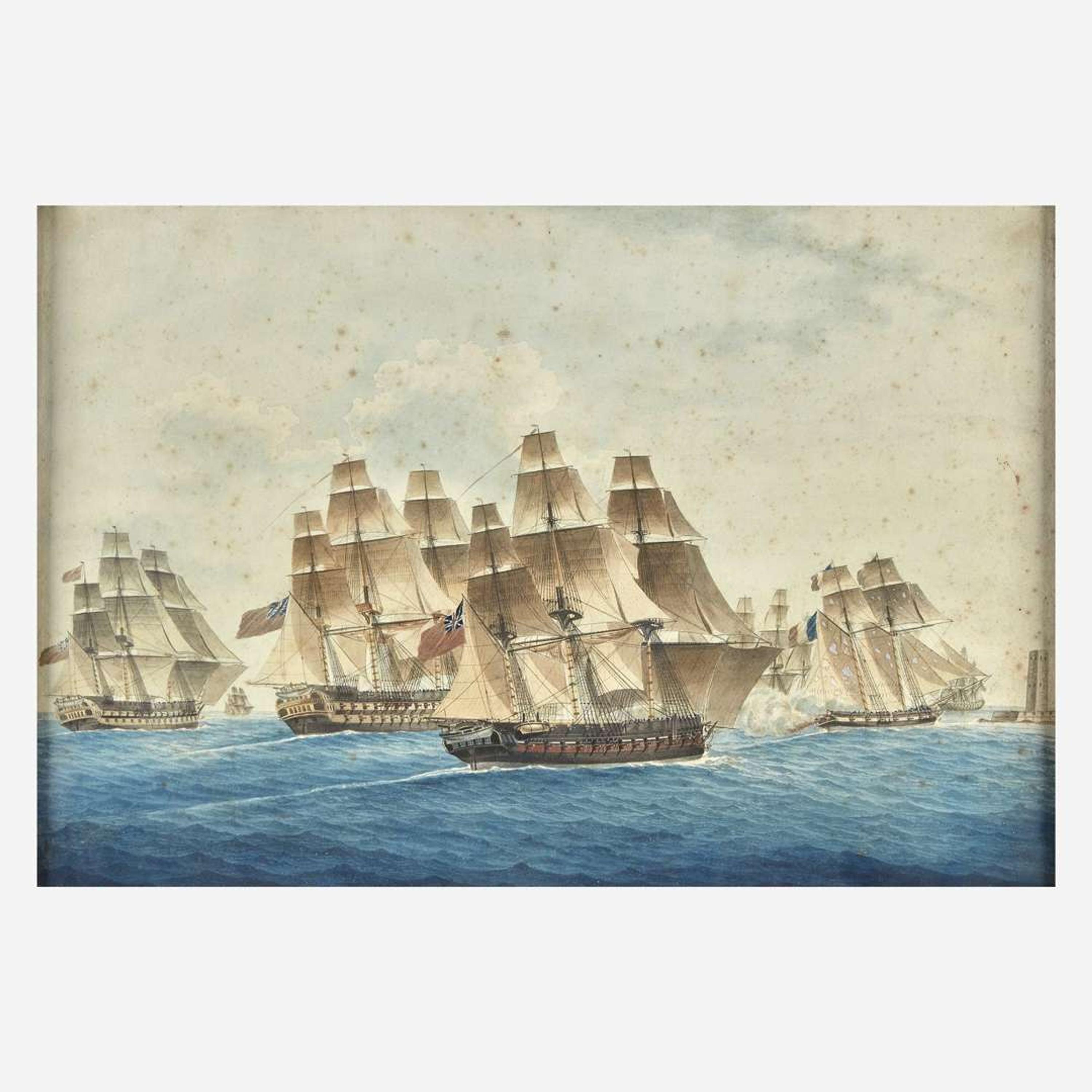 Nicholas Cammillieri (Italian, 1762–1860) Combat du Corsaire 'La Mouche;' together with a companion