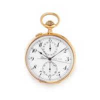 ULYSSE NARDIN, 18K YELLOW GOLD SPLIT SECOND CHRONOGRAPH OPEN FACE POCKET WATCH