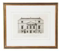 A Set of Six English Architectural Engravings, Height of plate 9 3/4 x width 14 3/4 inches.