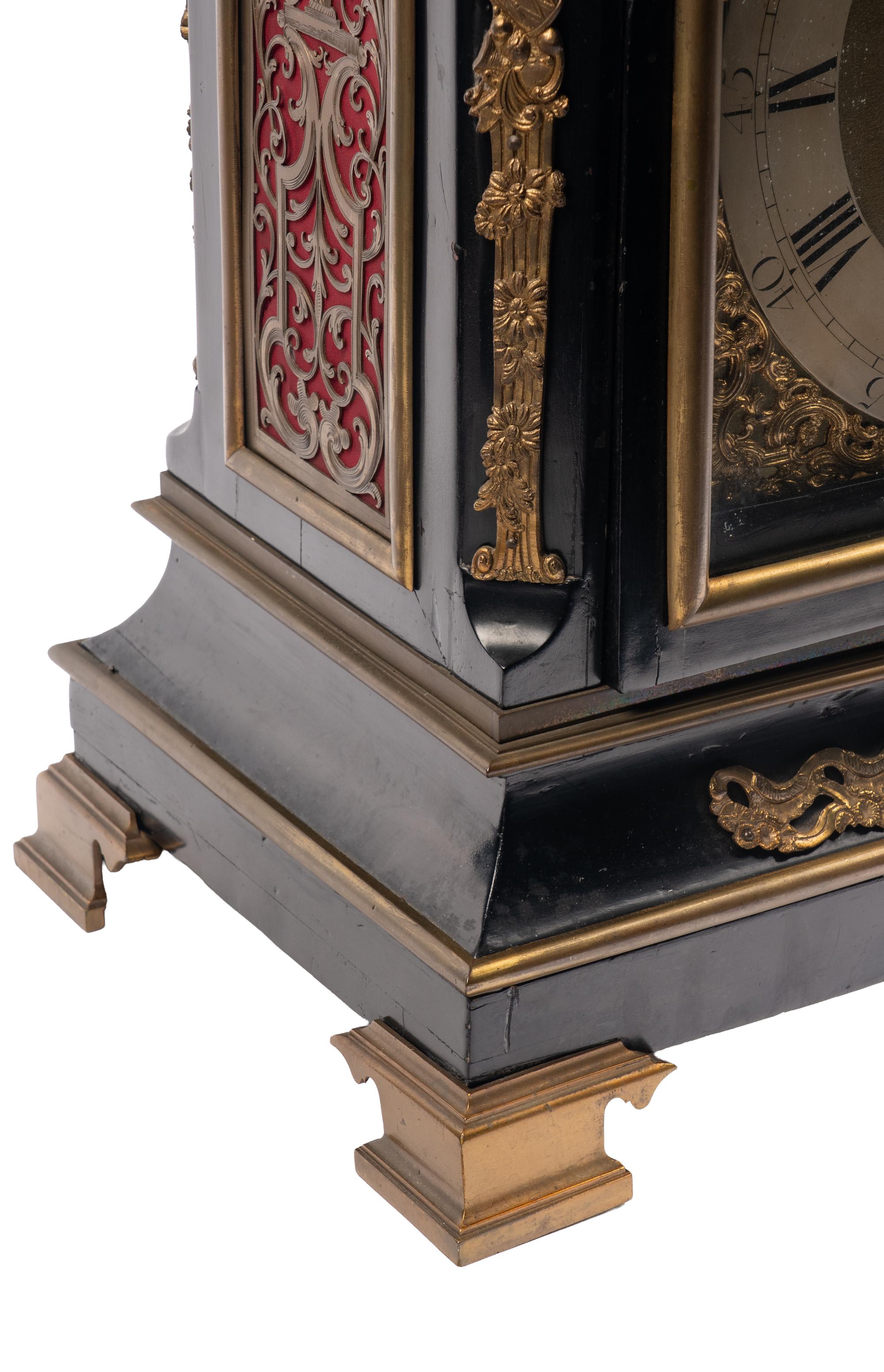 A George III Gilt Bronze Mounted Ebonized Musical Clock