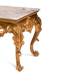 An English Giltwood Marble-Top Console Table