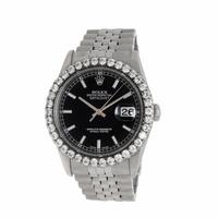 Rolex, Ref. 16234, Stainless Steel 'Datejust' Watch with Aftermarket Diamond Bezel