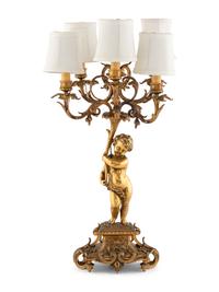A French Gilt Bronze Five-Light Candelabrum