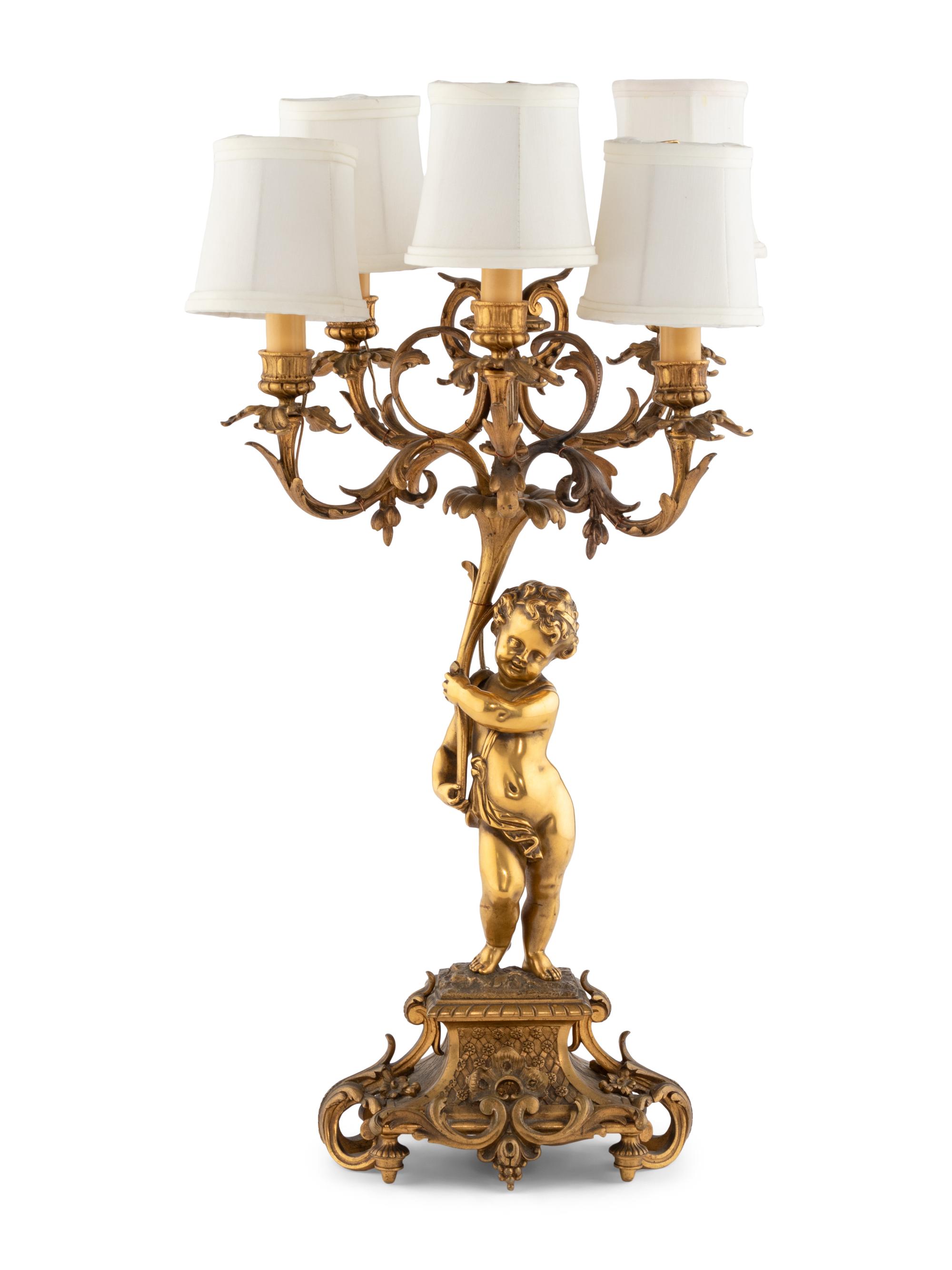 A French Gilt Bronze Five-Light Candelabrum