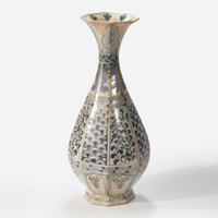 A Vietnamese blue and white octagonal bottle vase Le dynasty 15th/16th century