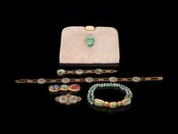 Six Chinese Hardstone Jewelry Articles