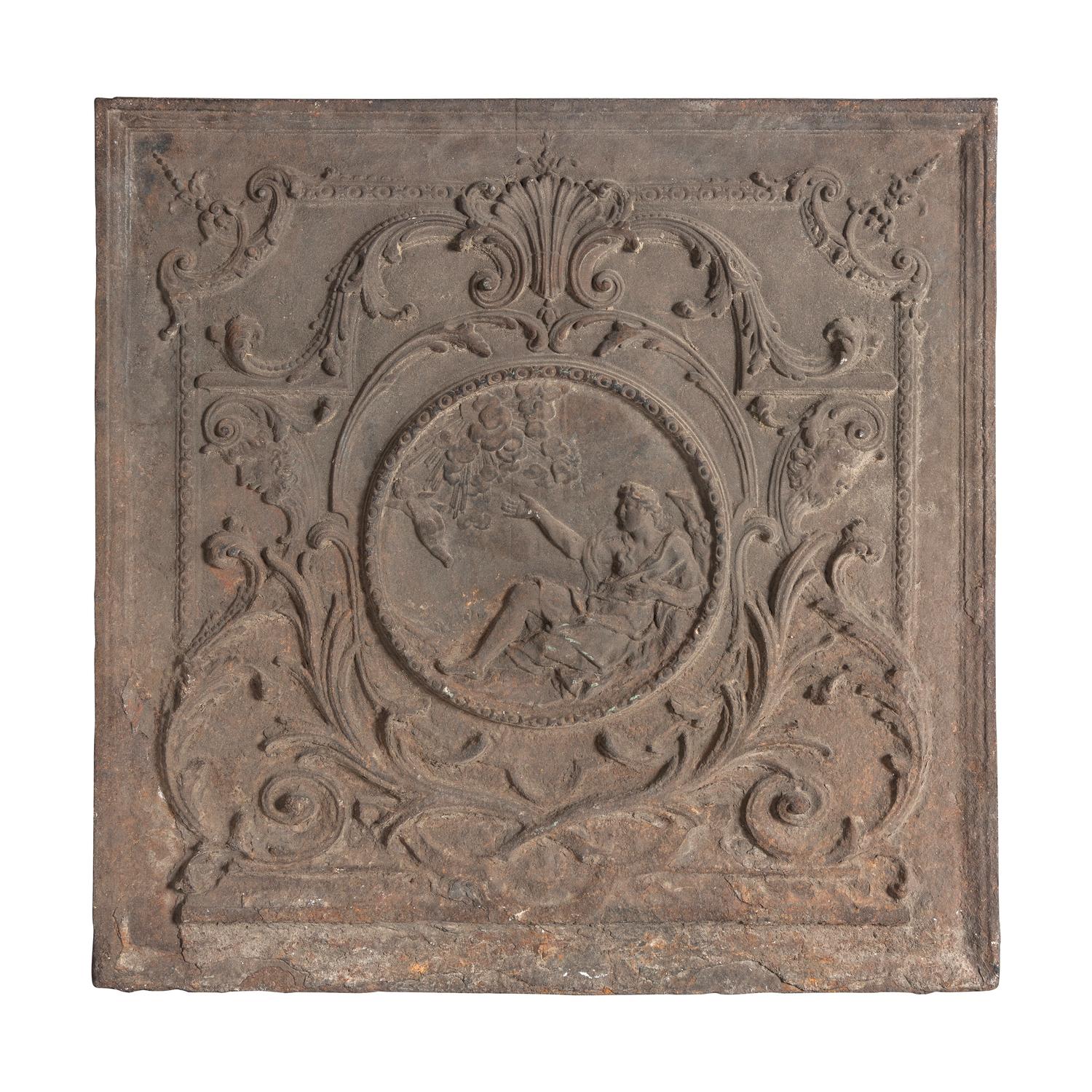 A French Cast Iron Fireback Panel