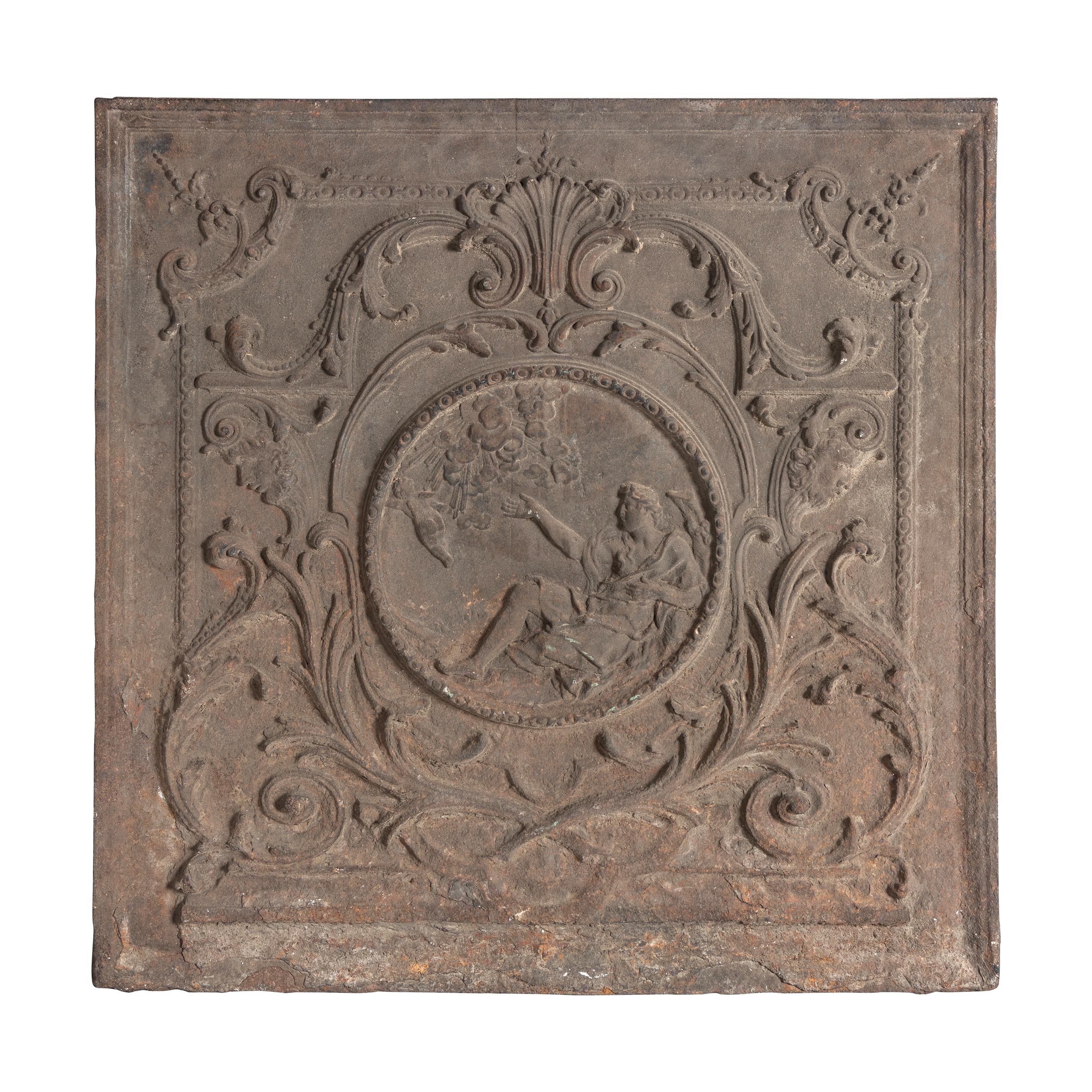 A French Cast Iron Fireback Panel