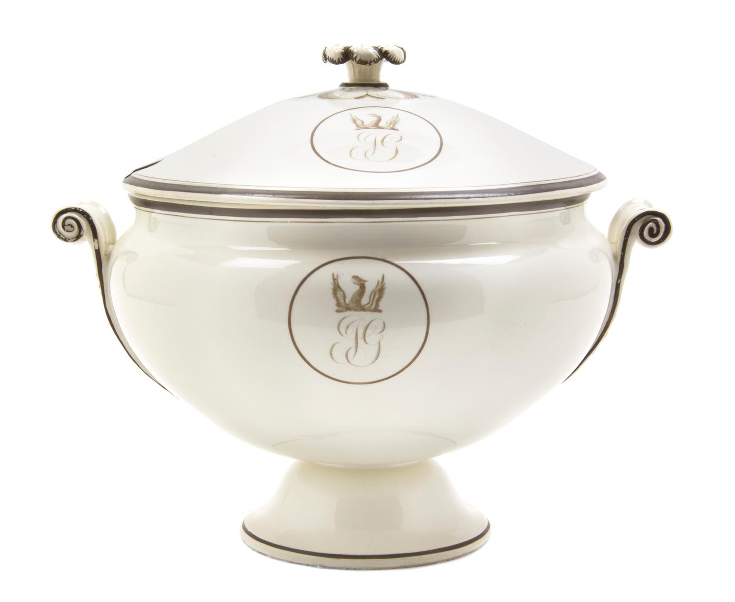 A Wedgwood Porcelain Tureen, Width over handles 12 inches.