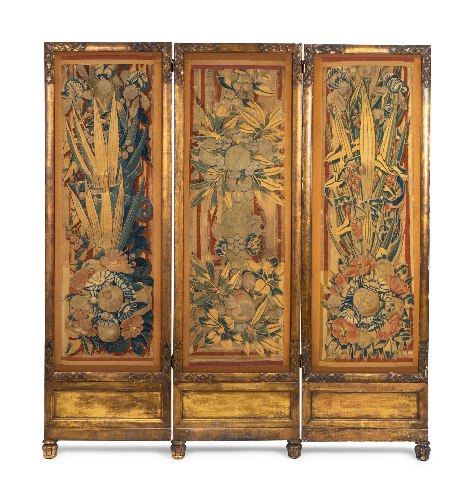 A Continental Tapestry Three-Fold Screen — THE TAPESTRY 18TH CENTURY