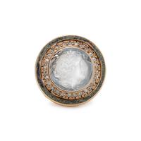 ANTIQUE, MOONSTONE CAMEO AND DIAMOND RING