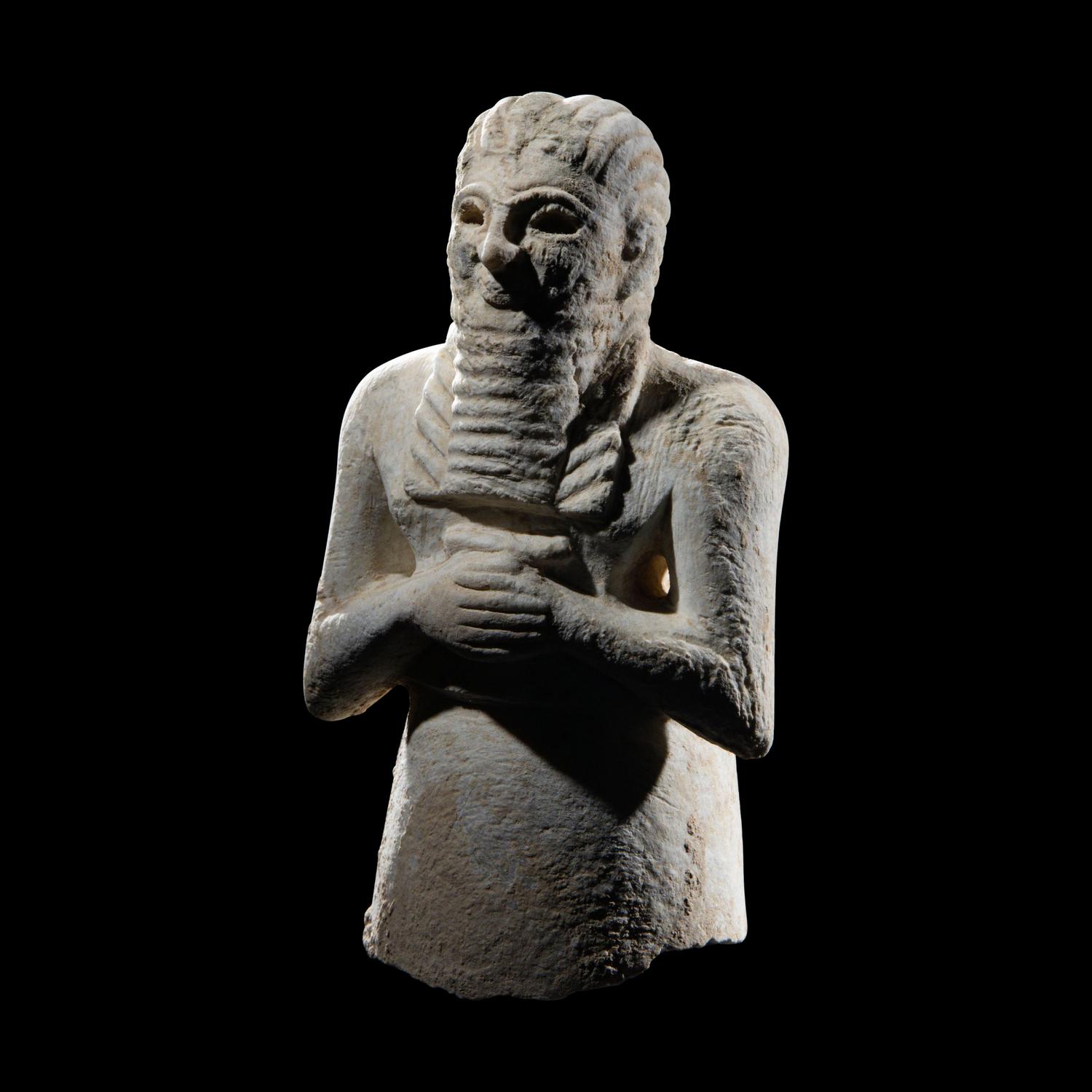 A Sumerian Gypsum Male Worshipper