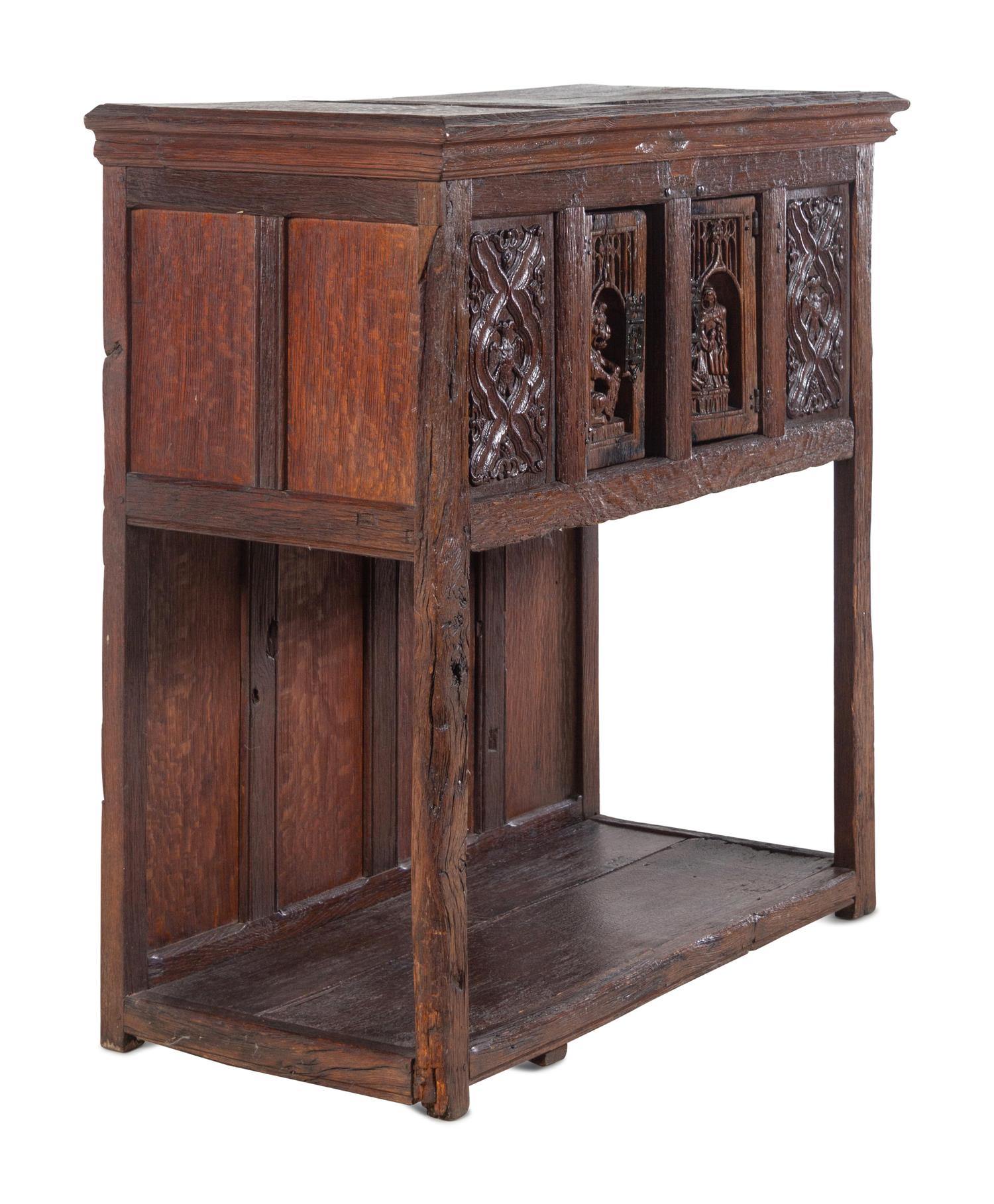 A Gothic Revival Oak Court Cupboard