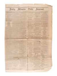 [LINCOLN, Abraham (1809-1865)]. A group of 2 Illinois newspapers with references to Lincoln, comprising: