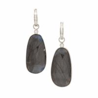 Sapphire, Diamond, and White Gold Convertible Earrings