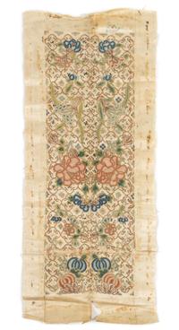 Eleven Chinese Embroidered Silk Panels Length of longest 31 inches. — LATE QING DYNASTY