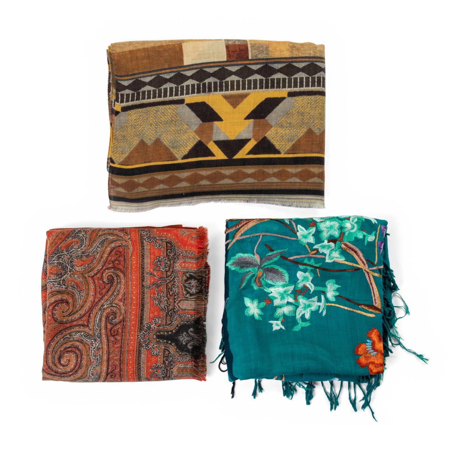 Three Designer Scarves: One Dries Van Noten, Two Etro