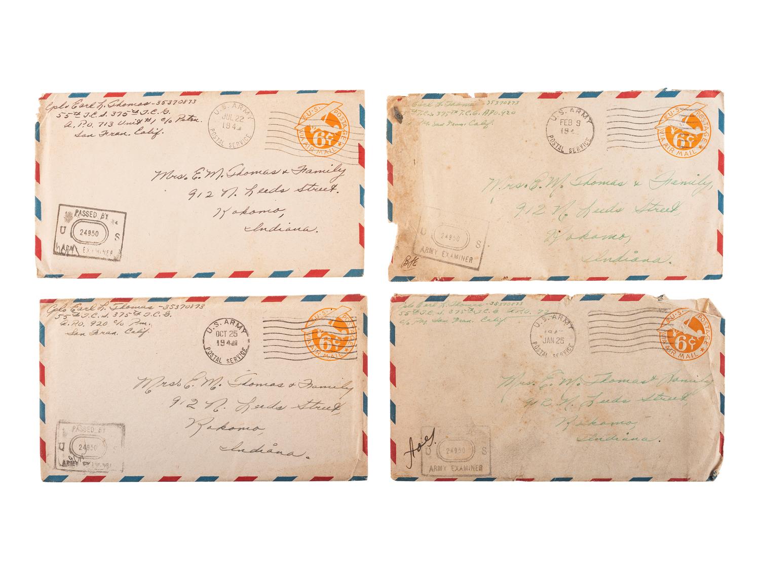 [WORLD WAR II]. Manuscript archive of Private Earl L. Thomas, US Army Air Corps, 1942-1945.