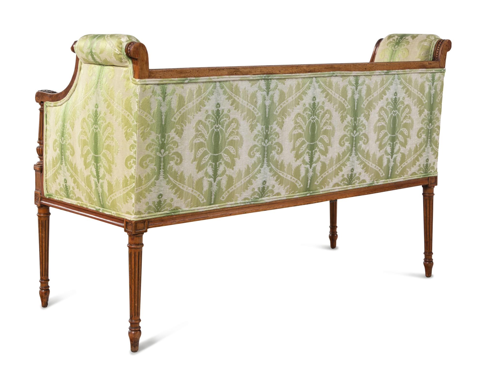 A Louis XVI Style Walnut Settee
