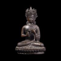 A Chinese Patinated Bronze Boddhisattva, Probably Qing Dynasty 或爲清 銅觀音坐像