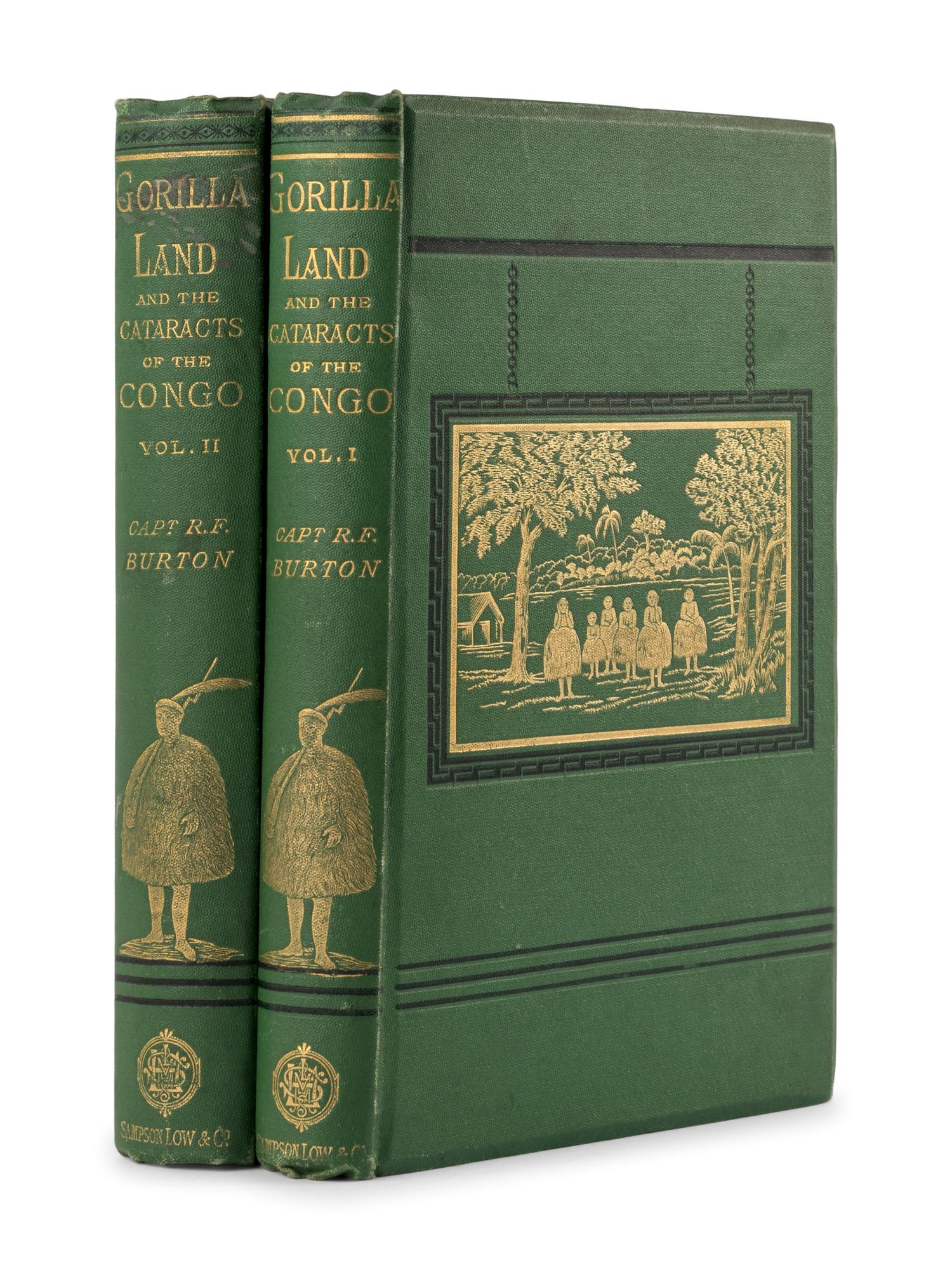 BURTON, Richard Francis, Sir (1821-1890). Two Trips to Gorilla Land and the Cataracts of the Congo . London: Sampson Low, Marston, Low, and Searle, 1876.