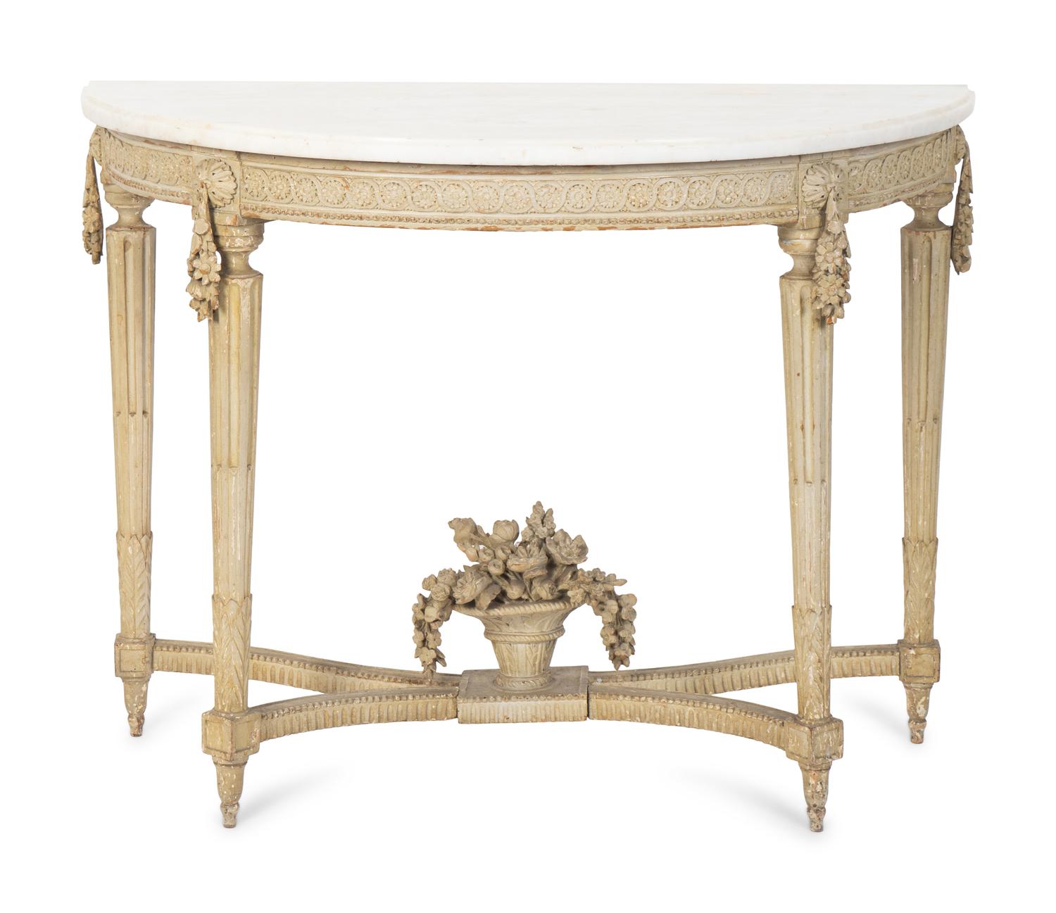 A Louis XVI Grey-Painted Console — CIRCA 1800