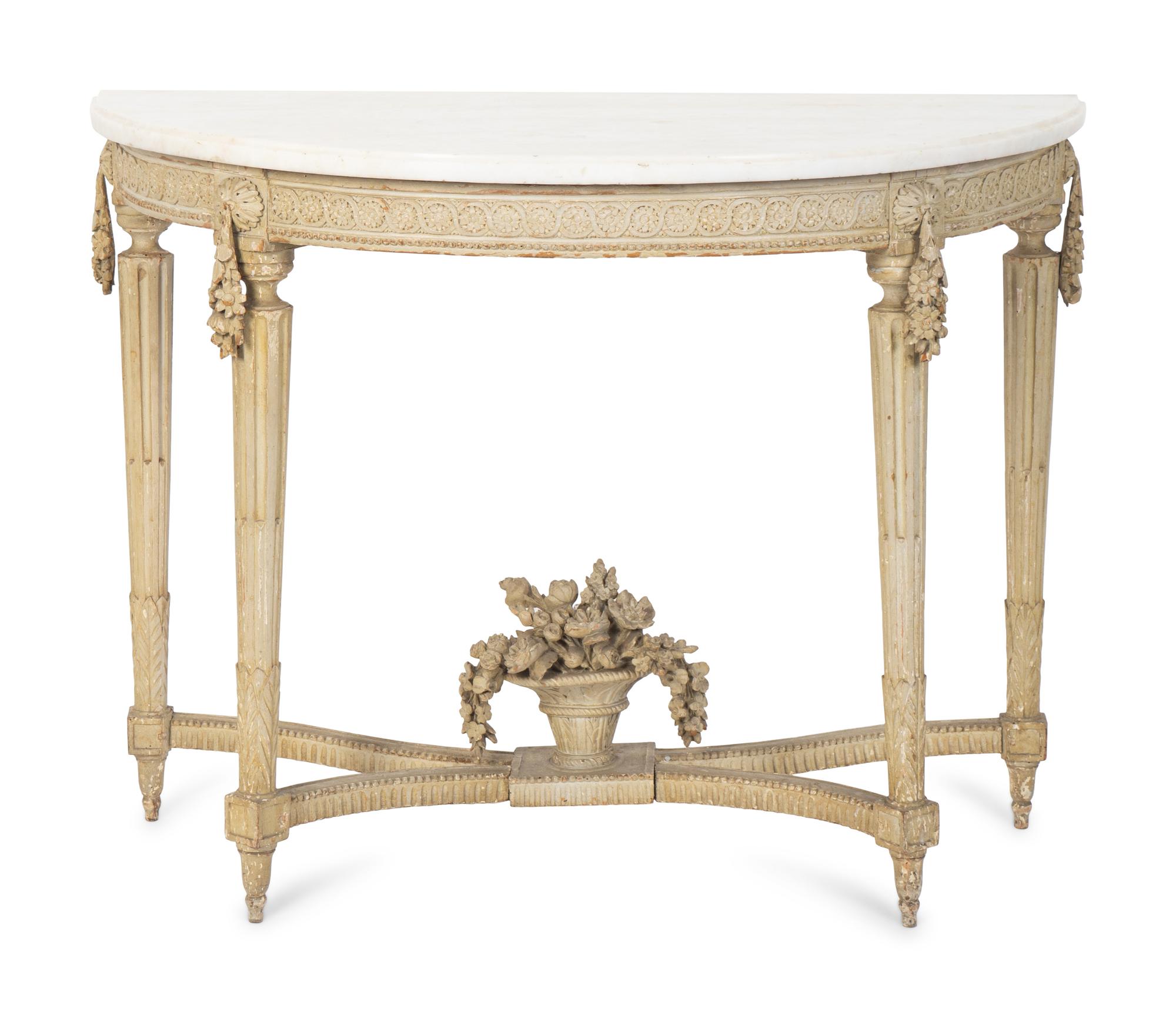 A Louis XVI Grey-Painted Console — CIRCA 1800