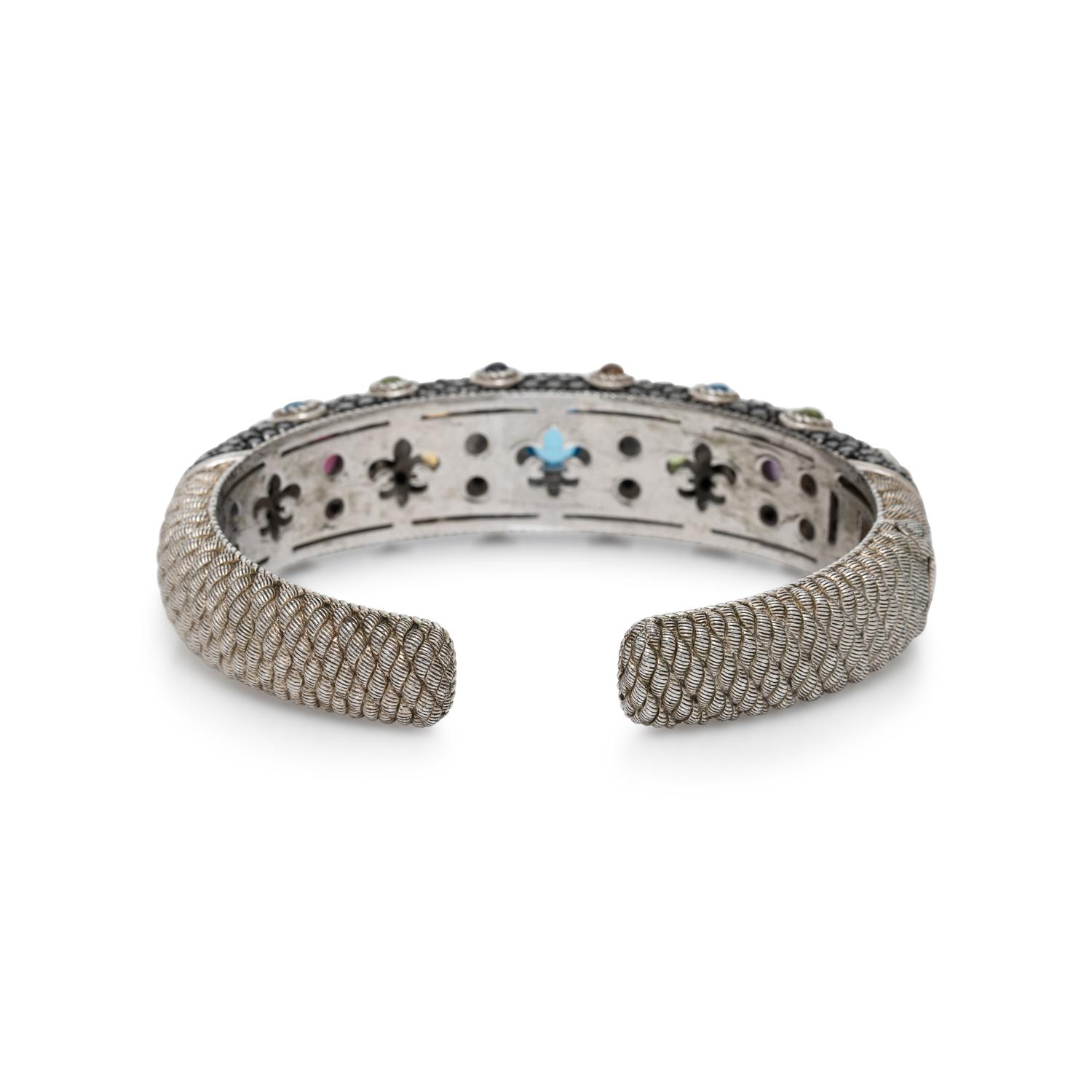 JUDITH RIPKA, MULTIGEM CUFF BRACELET