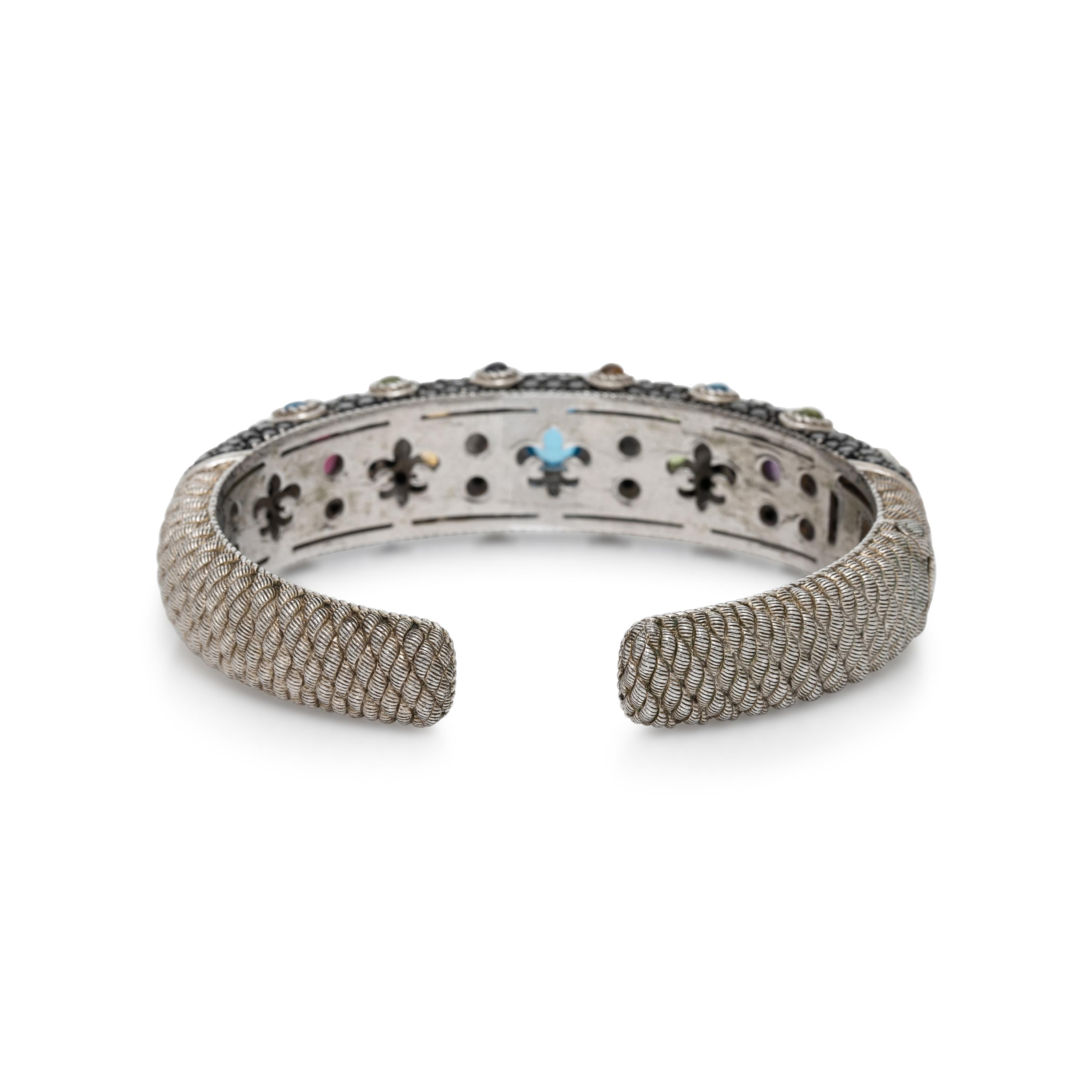 JUDITH RIPKA, MULTIGEM CUFF BRACELET