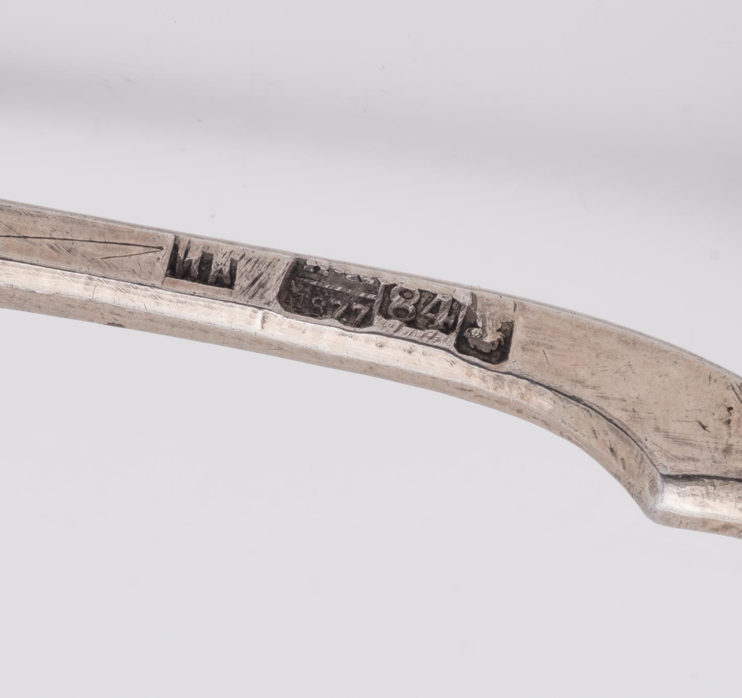 Three Russian Niello Silver Spoons