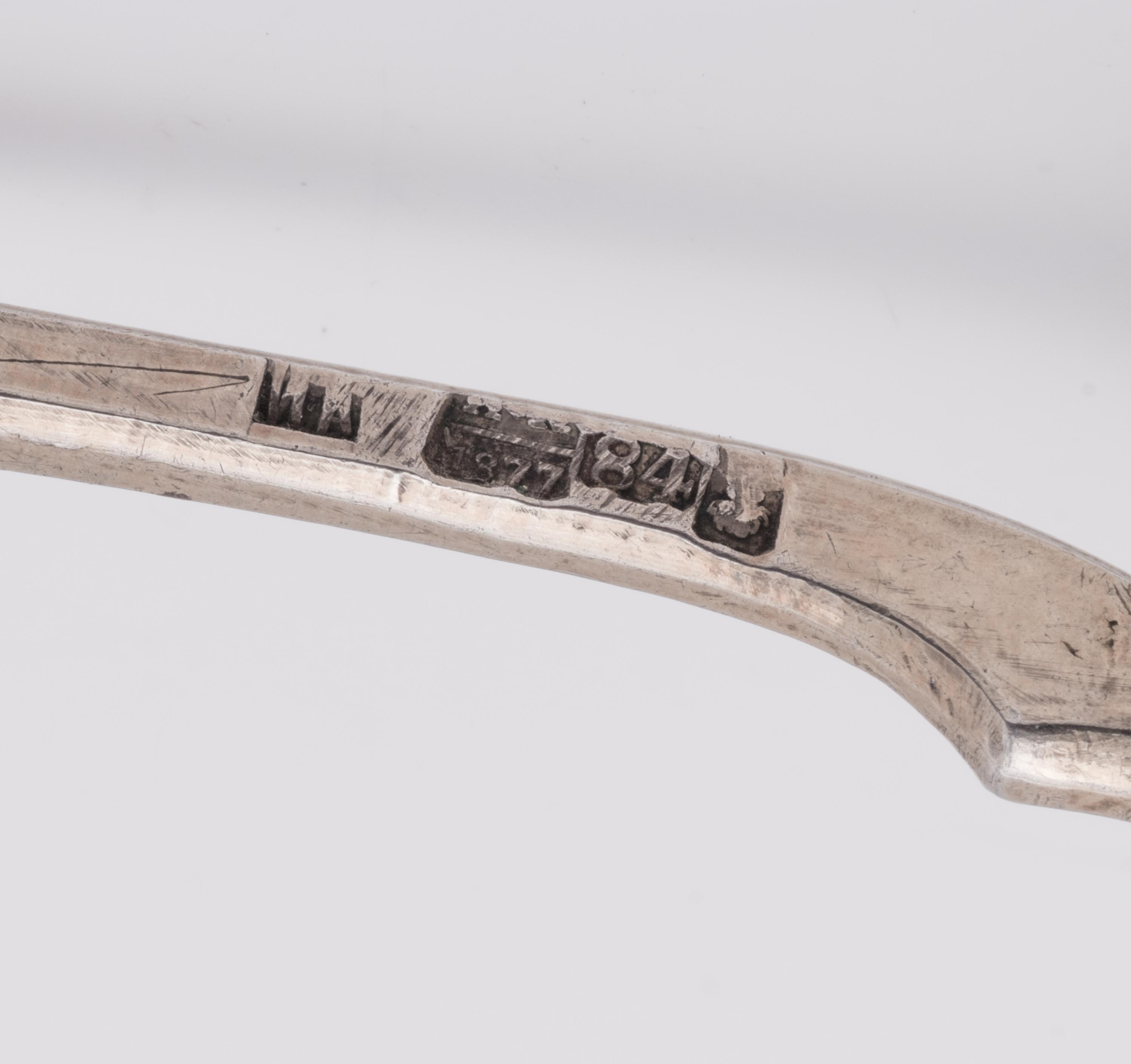 Three Russian Niello Silver Spoons