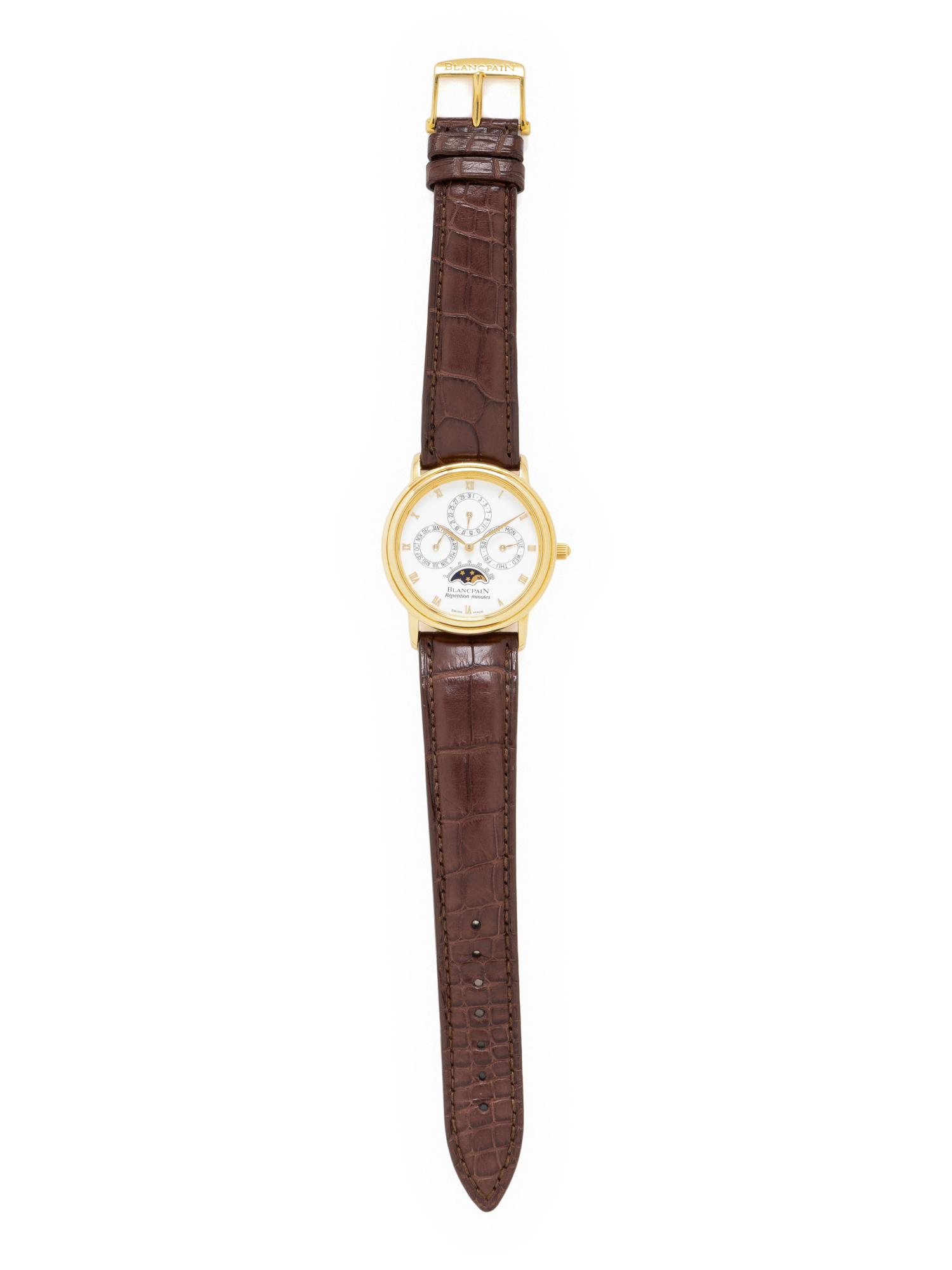 BLANCPAIN, REF. 5335, 18K YELLOW GOLD 'VILLERET' MINUTE REPEATING PERPETUAL CALENDAR WATCH WITH MOONPHASE, BOX & PAPERS