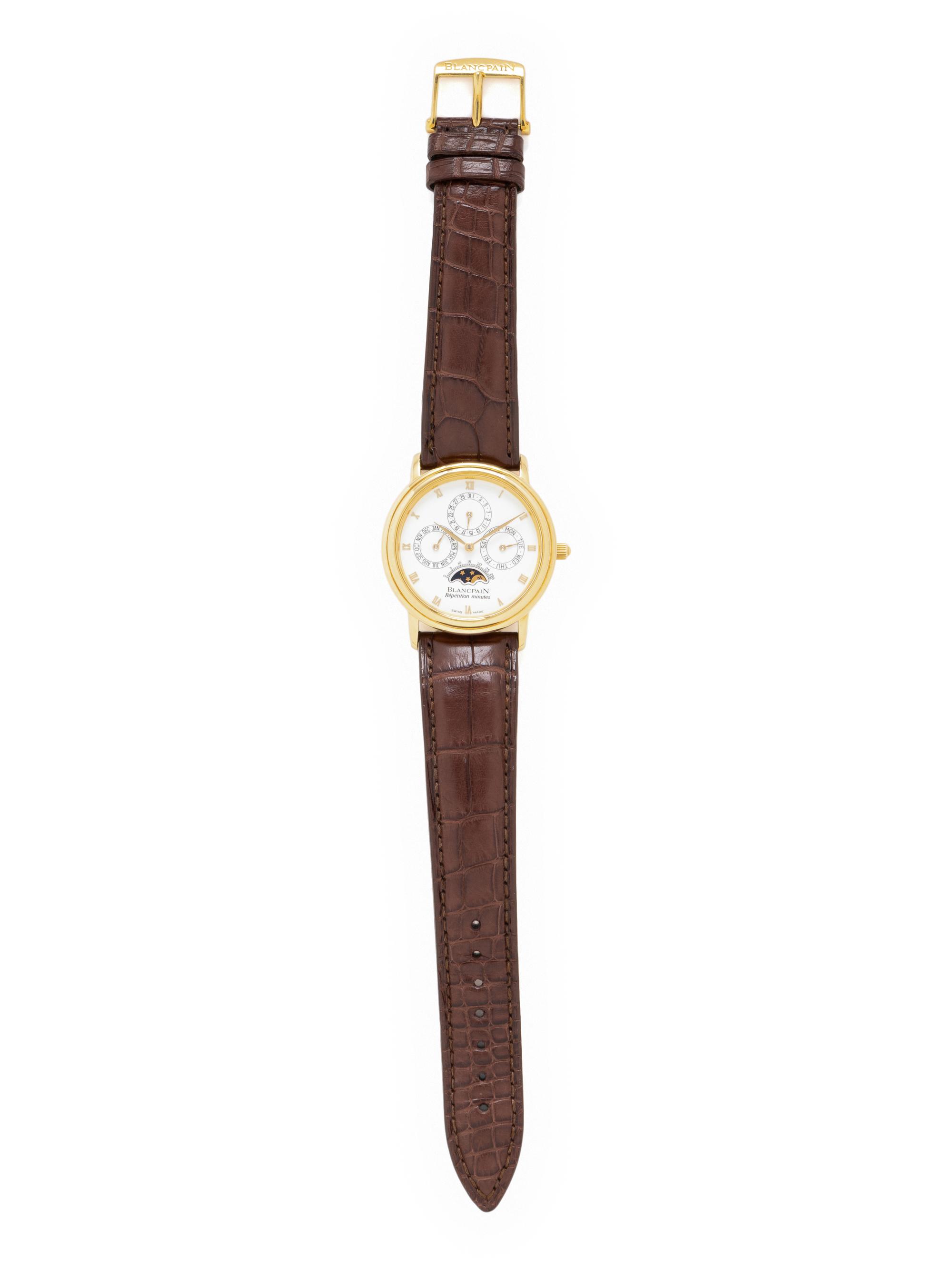BLANCPAIN, REF. 5335, 18K YELLOW GOLD 'VILLERET' MINUTE REPEATING PERPETUAL CALENDAR WATCH WITH MOONPHASE, BOX & PAPERS