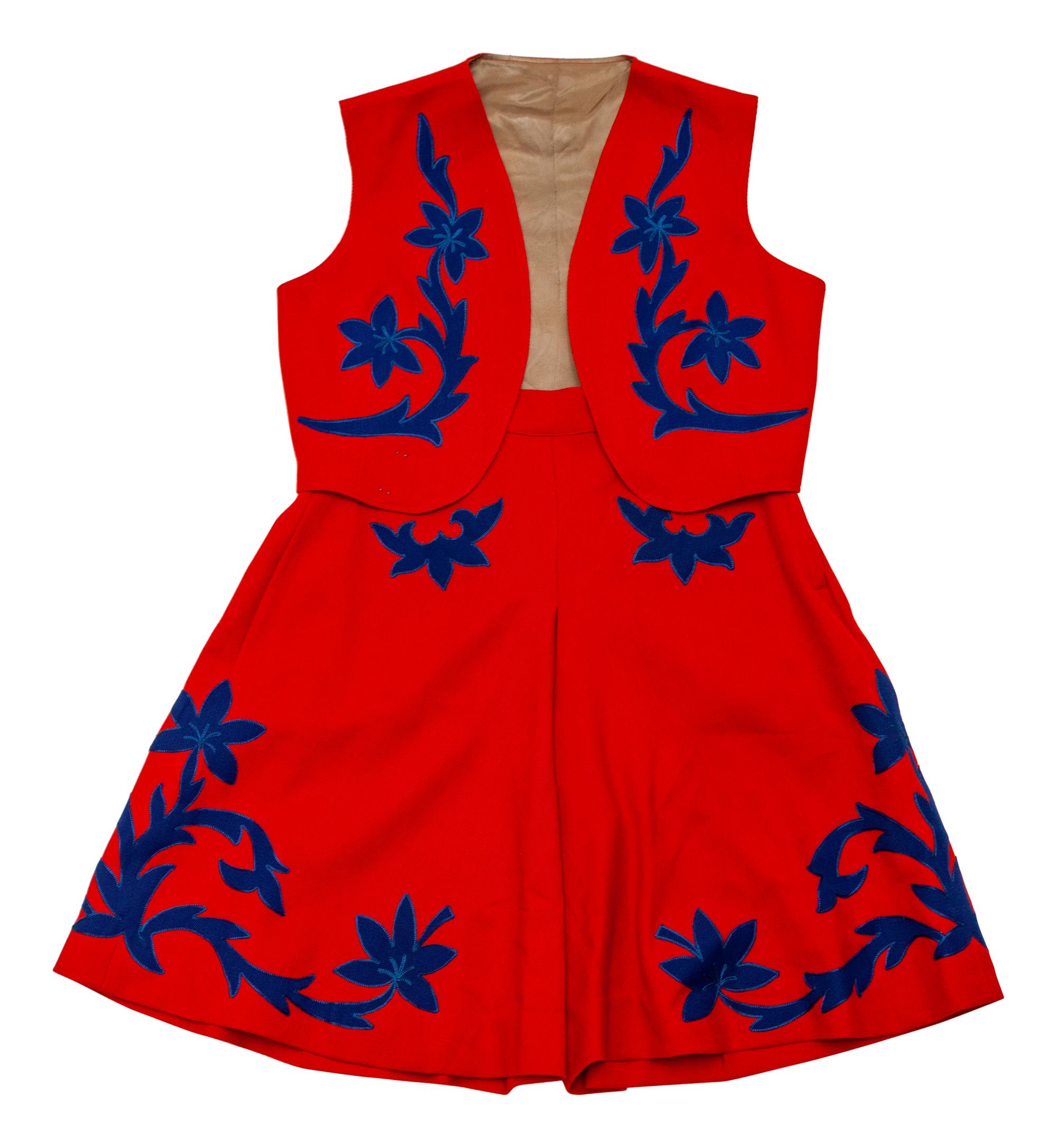 Two Girl's Rodeo Vest/Skirt Outfits