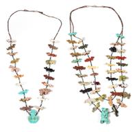 Two Southwestern Fetish Necklaces Length of longer 26 inches