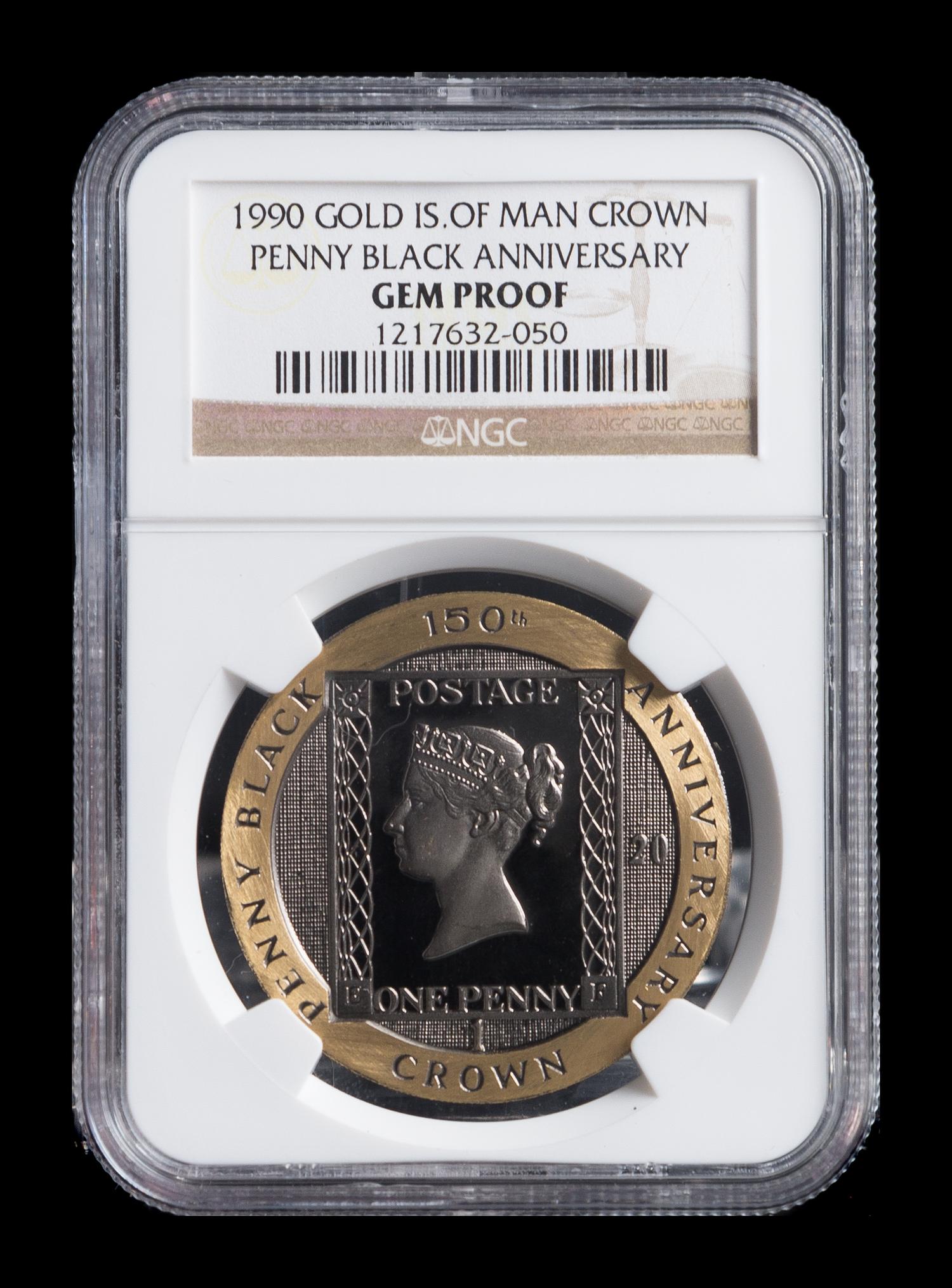A Pobjoy Mint 1990 Penny Black Sesquicentennial Commemorative Gold Crown Round